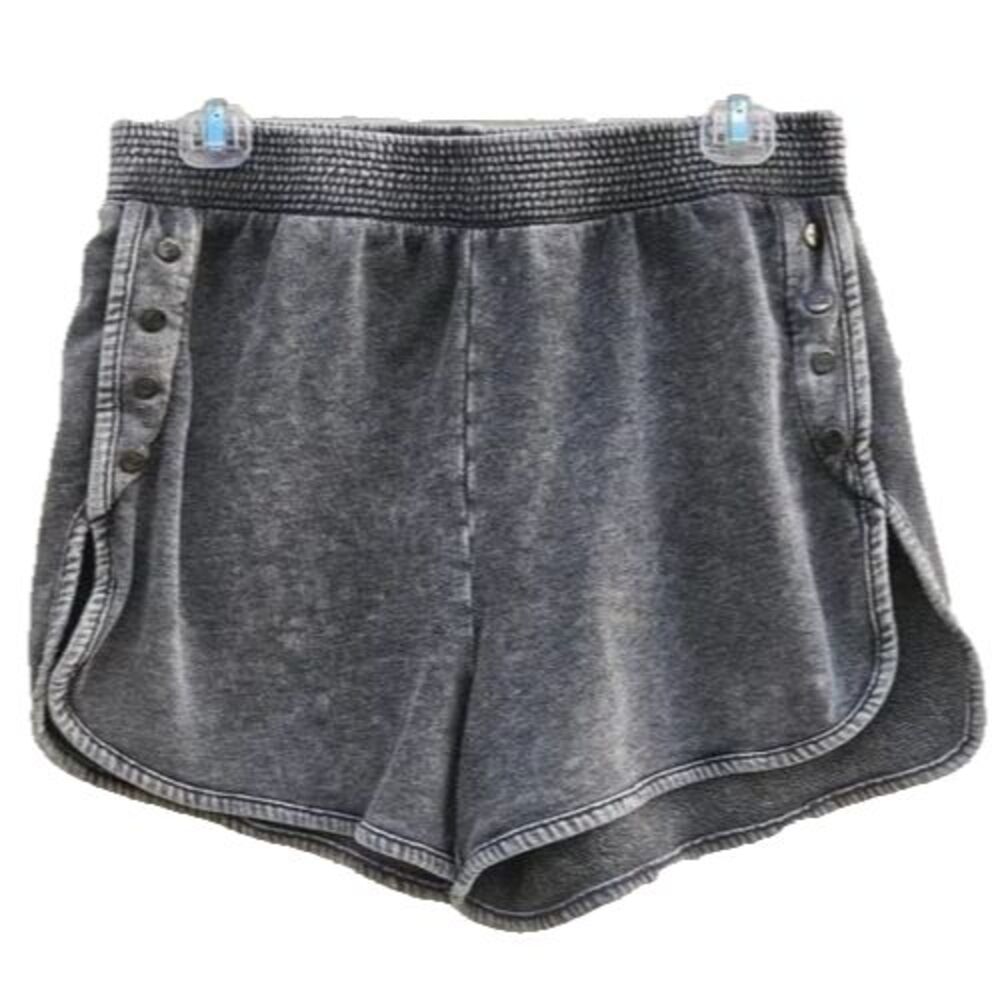 Guess Women's Rita Shorts High Waisted Acid Wash Cozy Casual Shorts Size L Black